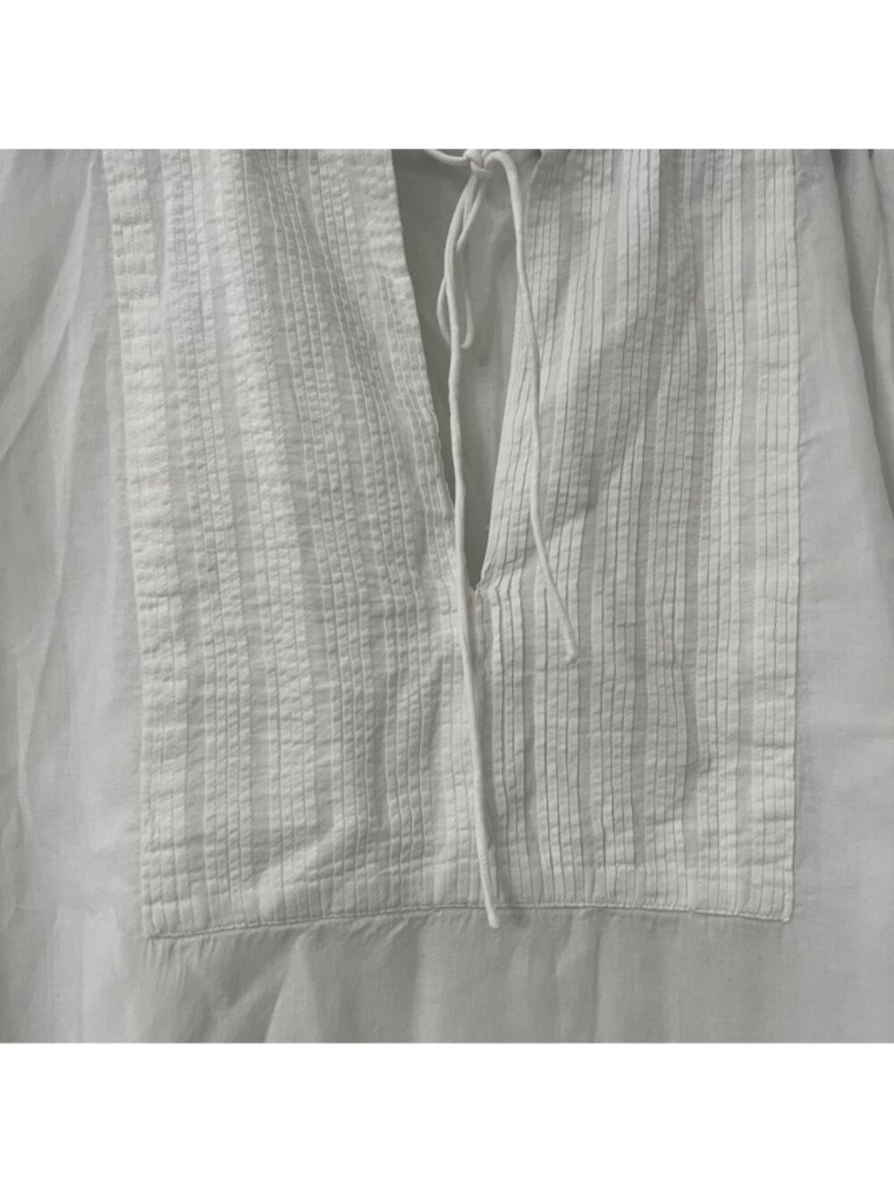 Nili Lotan White Billowy Pintucked Peasant Cottagecore Blouse Womens Size Medium - Picture 4 of 7